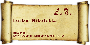 Leiter Nikoletta névjegykártya